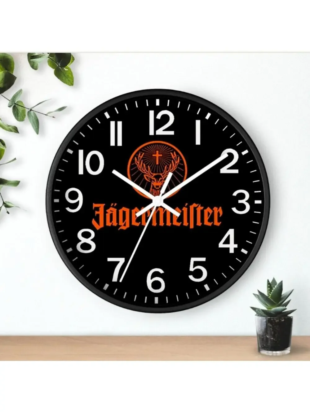 Jägermeister Bar Lounge Pool Table Garage Shop Glow in the Dark Wall Clock NEW!